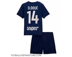 Paris Saint-Germain Desire Doue #14 Domáci Detský futbalový dres 2025-26 Krátky Rukáv (+ trenírky)